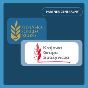 logo Krajowej Grupy Spożywczej oraz Gdańskiej Giełdy Zboża